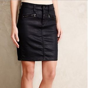 AG coated denim pencil skirt